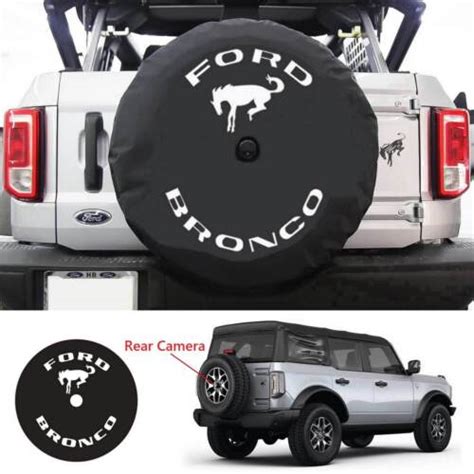 2023 ford bronco spare tire cover with camera hole - This item: Spare Tire Wheel Cover fits Ford Bronco 2021-2023 315/70R17 Spare Tire, Ford Bronco Accessories 35-Inch Tire Cover with Camera Hole, Black Off-Road White Trim Design $49.99 Only 18 left in stock - order soon.